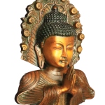 Pure Brass Big Buddha Face Namaste Wall Hanging Vintage Dual Tone | Jaipurio